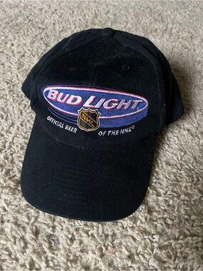 Vintage Bud Light Colorado Avalanche NHL Embroidered Black Baseball Cap